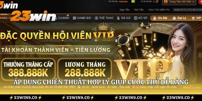 Áp dụng chiến thuật hợp lý giúp cược thủ dễ dàng giành chiến thắng