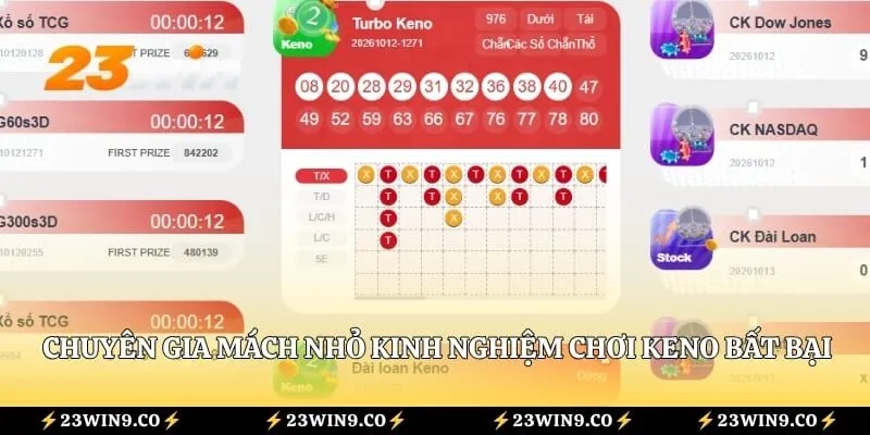 Chuyên gia mách nhỏ kinh nghiệm chơi keno bất bại