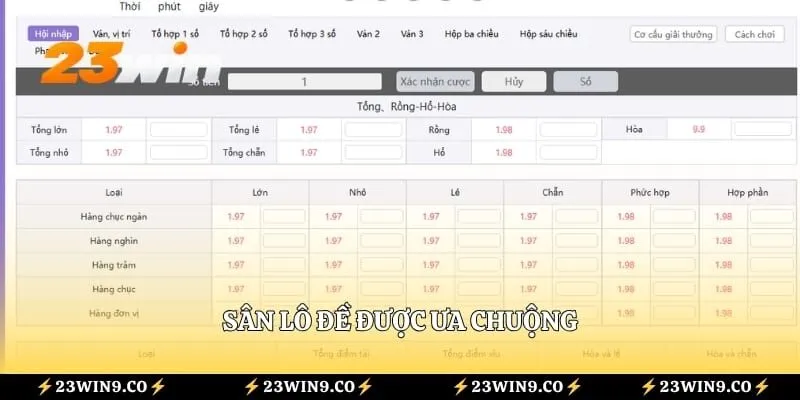 Sân lô đề được ưa chuộng